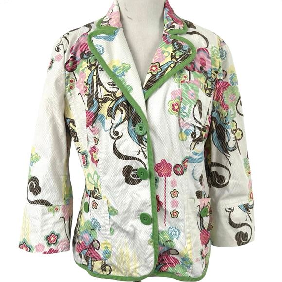 Bisou Bious Kids Long Sleeve Blazer Jacket Artsy Y2k Blazer Whimsy Size 14 - Picture 1 of 10